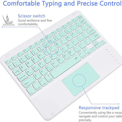 Bluetooth Keyboard 10 Inch For iPad Rechargeable Universal - Smarsty