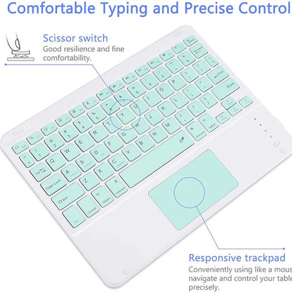 Bluetooth Keyboard 10 Inch For iPad Rechargeable Universal