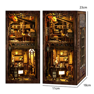 DIY Book Nook Kit 3D Miniature Wooden Doll House Photo Frame Ornament Bookshelf Insert Retro Booknook Decor For Birthday Gifts by Smarsty