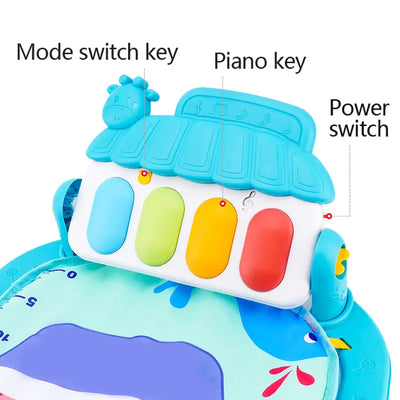 Baby Fitness Stand Music Play Gym Activity Toys Newborn Piano Crawling Blanket Pedal Game Pad Early Education 0-36 Months Gifts by Smarsty