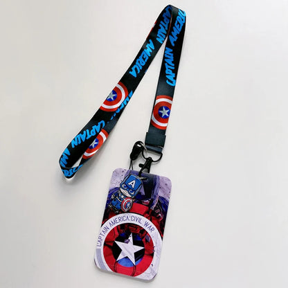 Disney Superhero ID Card Holder Neck Strap Pendant Cool Boys Door Badge Holder Lanyards Keychain Men Work Credential Case Gift - Smarsty
