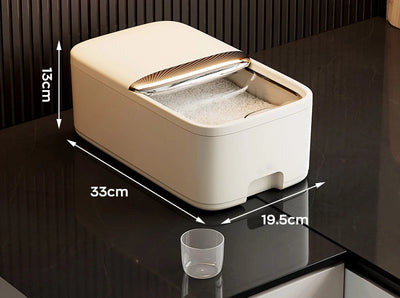 10KG Rice Storage Box Home with Lid Insect Proof Moisture Proof Rice Box Grain Sealed Jar Kitchen Container Storing Dry Grain by Smarsty