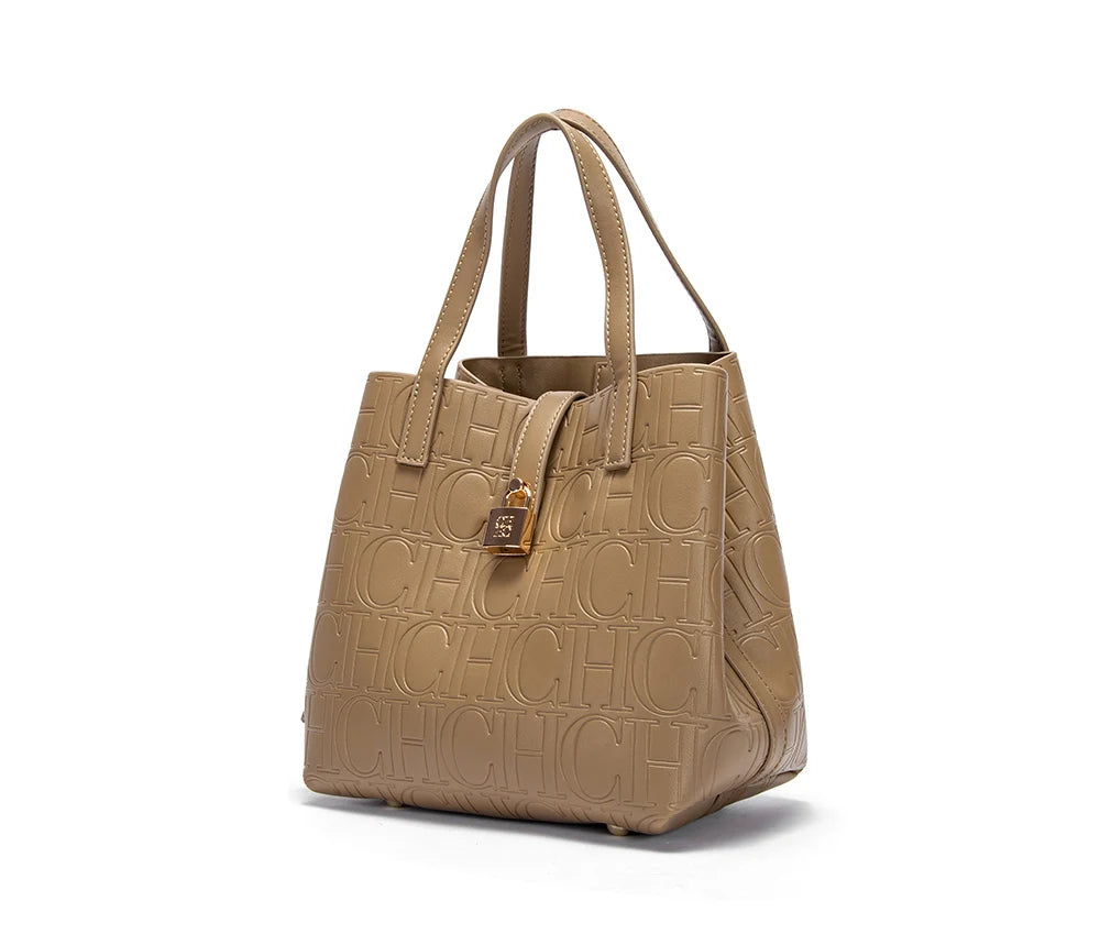 Women Tote Bag Steel Embossed Handheld Casual Purse - Smarsty