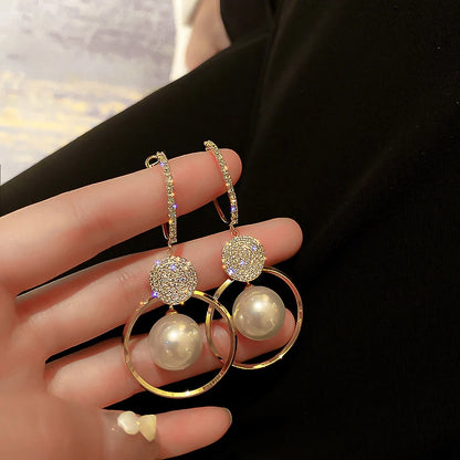 Pearl Drop Earrings For Women Fashion Trend Jewelry - Smarsty