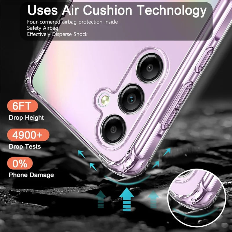 Glass Case With Silicone Cover For A55 Shockproof Design - Smarsty