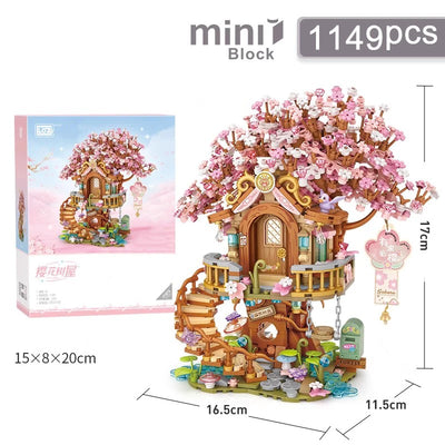 Street View Series Building blocks Izakaya Shaved Ice Shop Takoyaki Shop Coffee shop Panda Tea House model children's gift by Smarsty