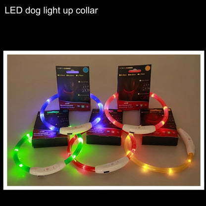 USB Rechargeable LED Dog Collar for Night Safety - Smarsty