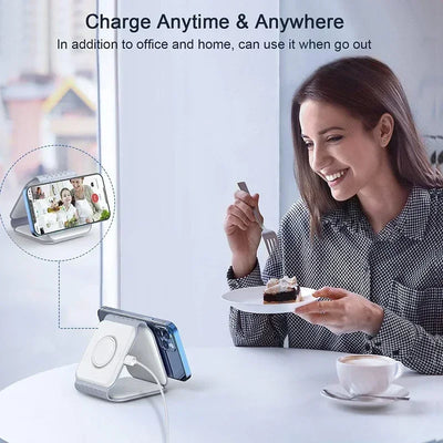 3 In 1 Wireless Charging Pad Foldable Desktop Charger - Smarsty