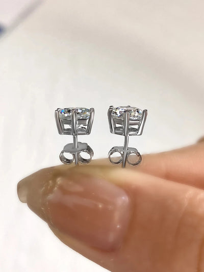 D Color Certified Moissanite Stud Earrings 925 Sterling - Smarsty