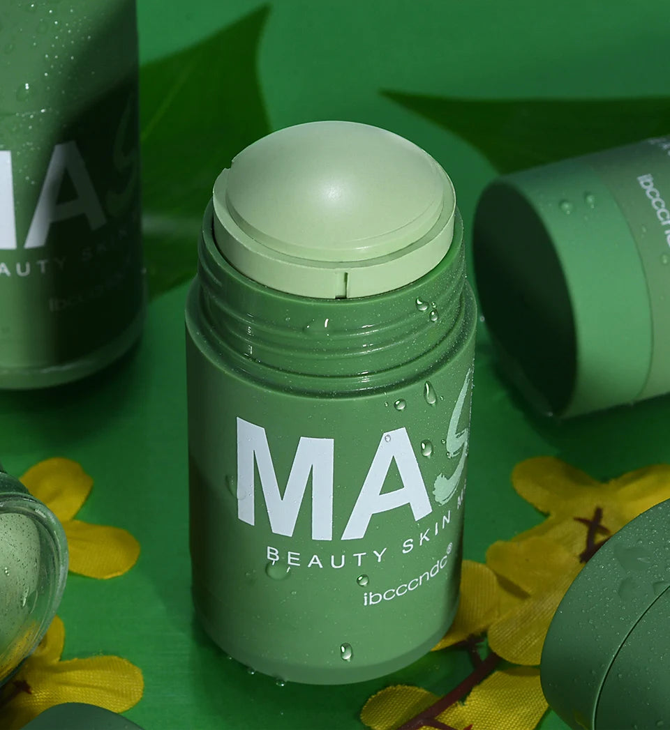 Face Clean Mask Green Tea Cleansing Stick Mask Shrink pores Deep Blackhead Remover facial Cleansing Moisturizing Mask 40g - Smarsty