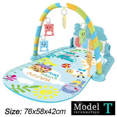 Baby Fitness Stand Music Play Gym Activity Toys Newborn Piano Crawling Blanket Pedal Game Pad Early Education 0-36 Months Gifts by Smarsty