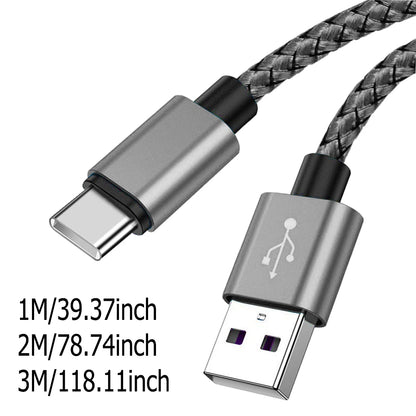 USB A to Type C Fast Charging Cable Nylon 1M 2M 3M - Smarsty