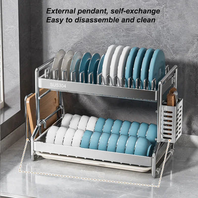 New Dish Drainer Kitchen Storage Organization Stainless Steels Drainer Kitchen Dishes Kitchenware Tableware Drainer Board Rack by Smarsty