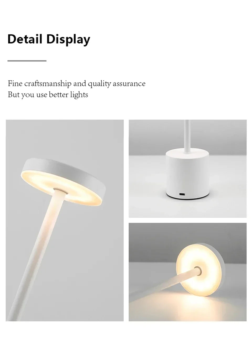 LED Touch Table Lamp Rechargeable Night Light for Ambiance - Smarsty