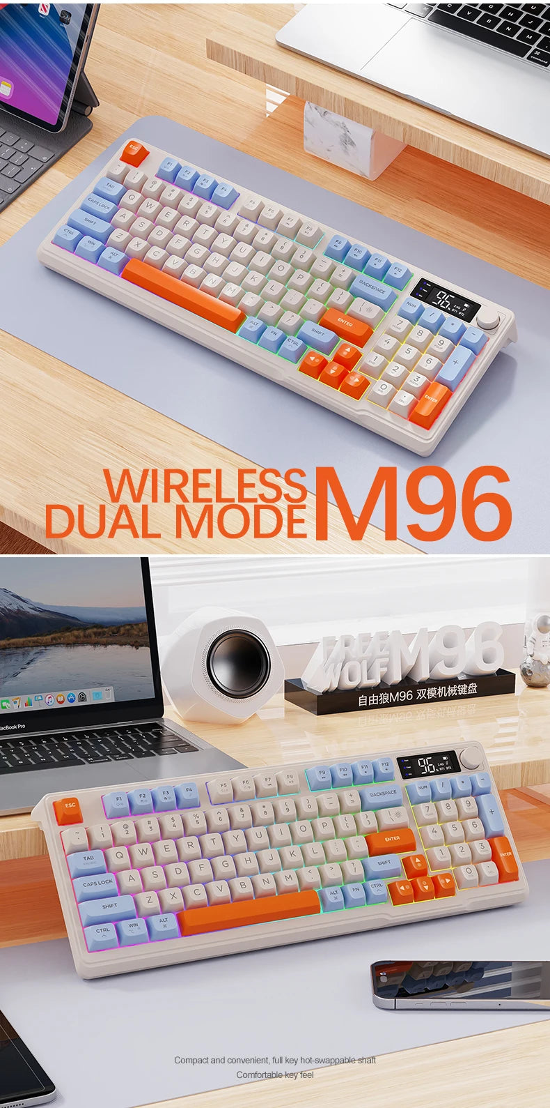 Bluetooth Gaming Keyboard With Multi Device Wireless