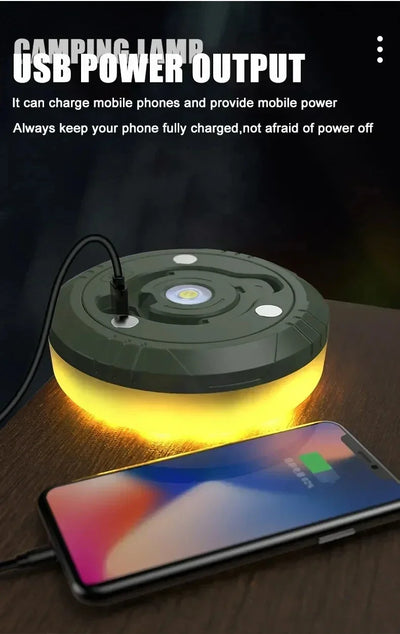 Camping String Lights,33Ft Light with Lanterns (2 in 1 Design),Camping Lights 2000mAh,IPX6 Waterproof,Rechargeable Flashlights by Smarsty