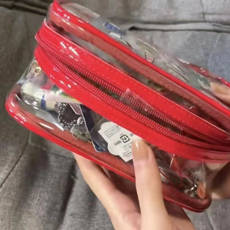 INS Korean Fashion HelloKitty Makeup Bag PVC Transparent Large Capacity Waterproof Lipstick Storage Bag WashBag Girls Woman Gift - Smarsty