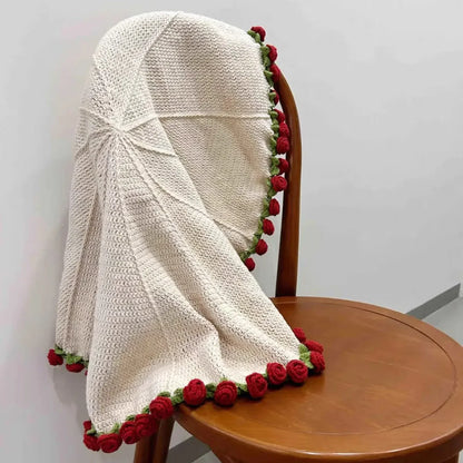 Handmade Crochet Rose Blanket for Cozy Comfort - Smarsty
