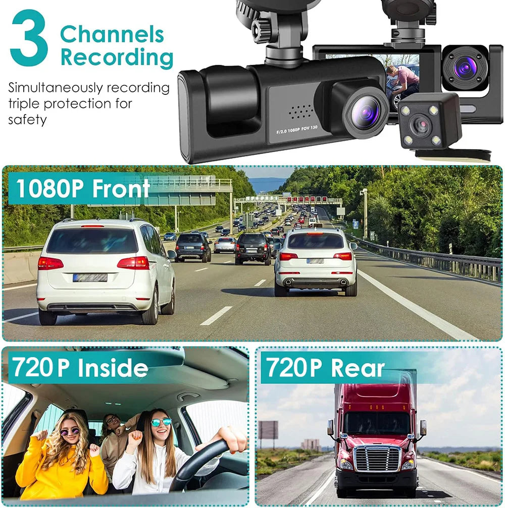 1080P Car Dash Cam Front Rear Night Vision Recording - Smarsty