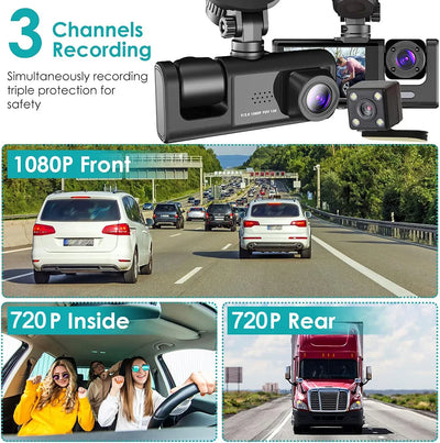 1080P Car Dash Cam Front Rear Night Vision Recording - Smarsty