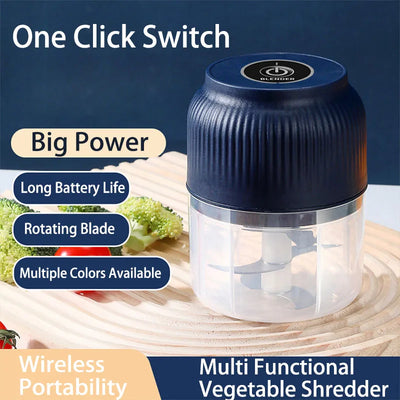 250ml Mini Wireless USB Rechargeable Electric Vegetable Chopper Garlic Crusher Food Chopper for Kitchen Gadgets for Garlic by Smarsty