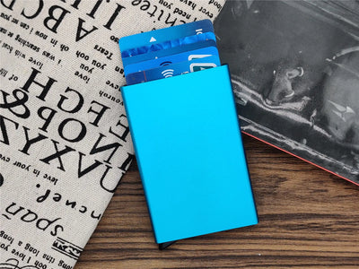 Anti RFID Smart Wallet Pouch ID Credit Card Holder Metal Thin Slim Men Aluminum Blocking Protected Wallet Small Bank Card Case - Smarsty