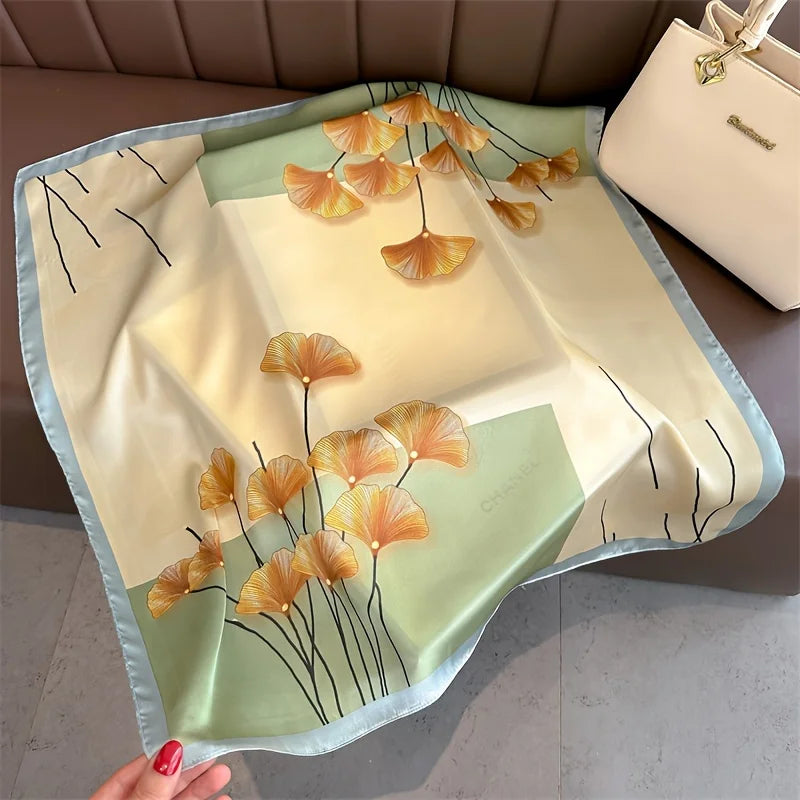 Luxury Silk Square Scarf for Women Spring Summer - Smarsty