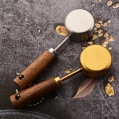 Gold Wooden Handle Stainless Steel Measuring Cups Set - Smarsty