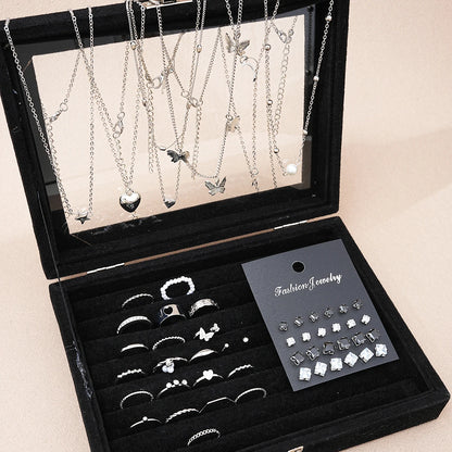 Silver Chic Jewelry Set For Women With Pearl Necklaces - Smarsty