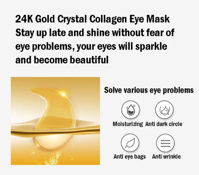 24K Gold Collagen Eye Masks for Dark Circles and Puffiness - Smarsty