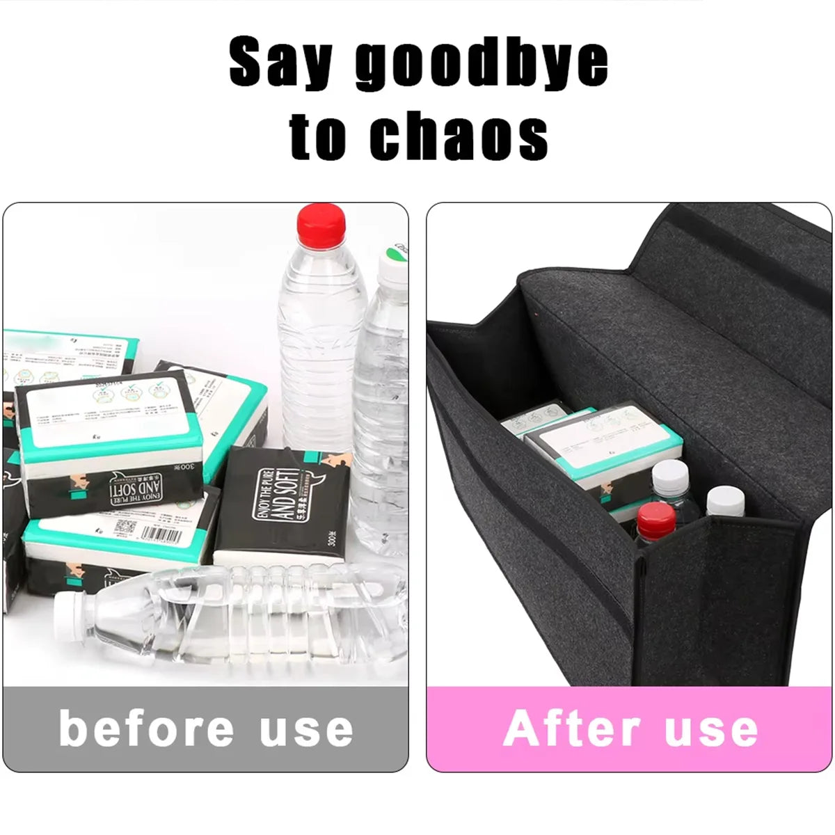 1PC Dark gray car felt storage box car storage bag enlarged and thickened soft felt storage box household storage box - Smarsty