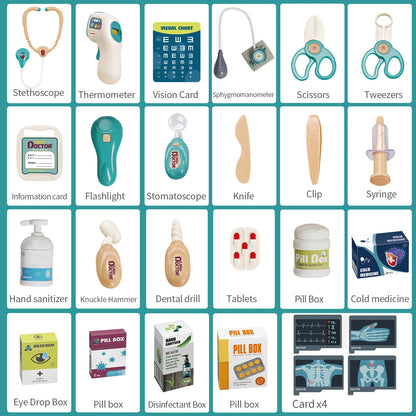 Children's Doctor Toy Set Role-Playing Injection and Stethoscope Simulation for Medical Play Birthday Gift for Boys and Girls