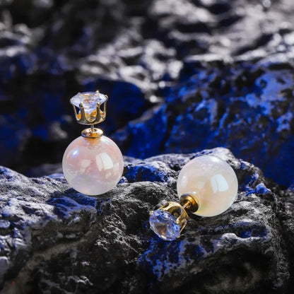 Pearl Long Earrings With Rhinestones For Wedding Fashion - Smarsty
