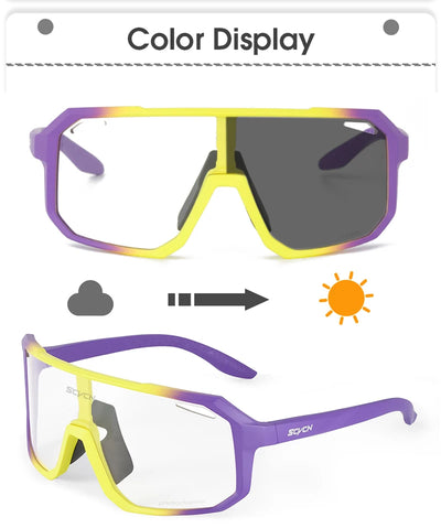 SCVCN Photochromic Cycling Sunglasses MTB Glasses Road Bike Cycling UV400 Goggles Men Women Outdoor Bicycle Sports Eyewear New by Smarsty