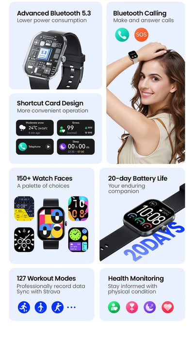 Haylou S6 Voice Calling Smart Watch for Health Monitoring - Smarsty