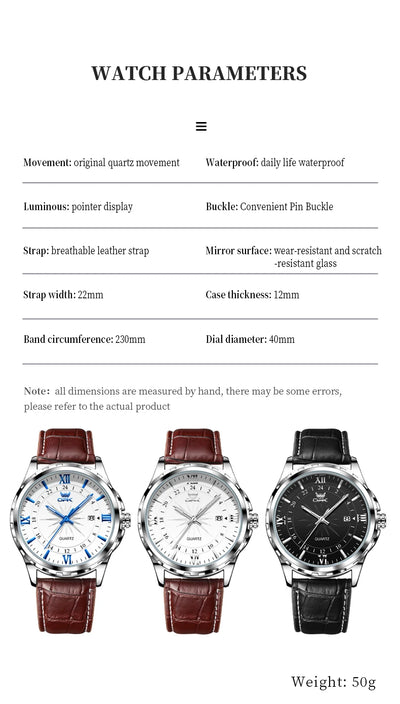OPK Steel Belt Dual Calendar Men's Quartz Watch - Smarsty