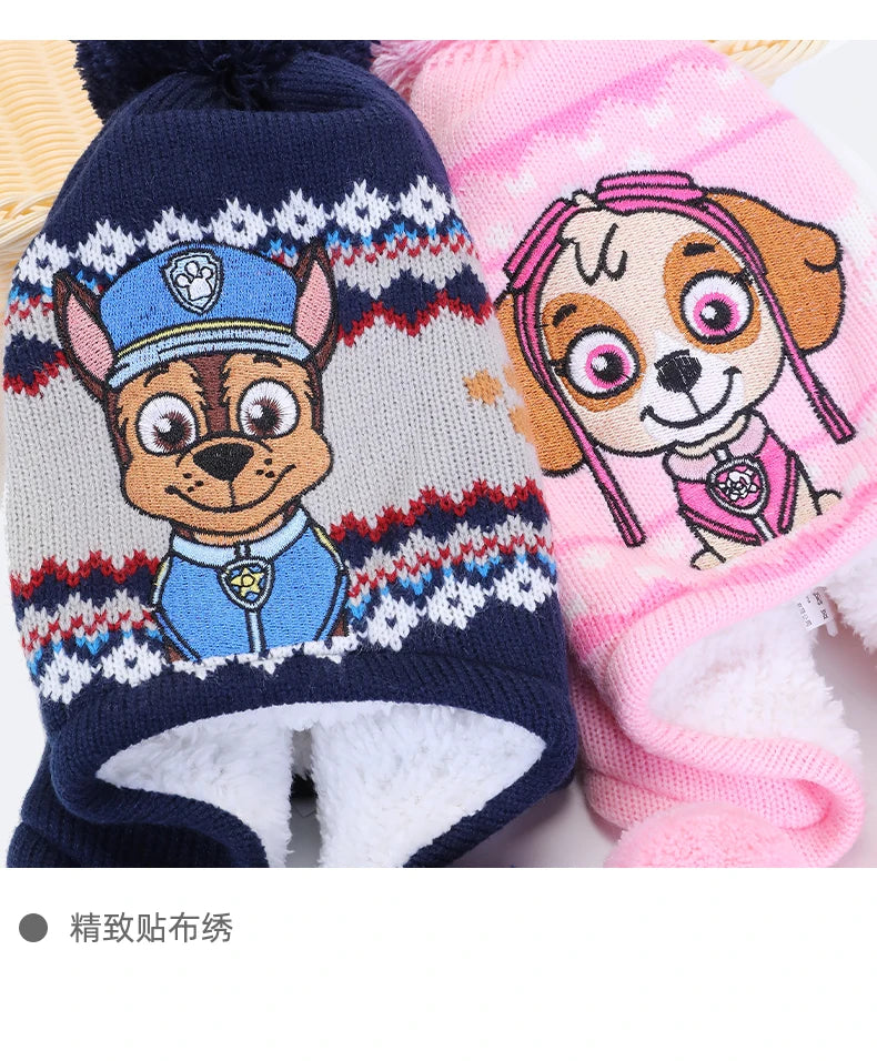 Kids Cartoon Winter Hat Scarf Set With Gloves Warmth - Smarsty