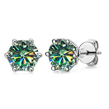 1 CT D Color Moissanite Stud Earrings Sparkling 925 Silver - Smarsty