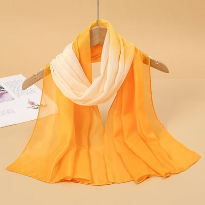 Women Print Chiffon Scarf Lightweight Sunscreen Shawl Wrap - Smarsty