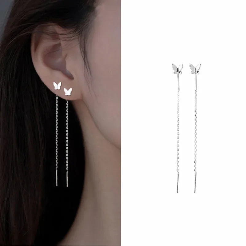 Rose Gold Drop Earrings with Zircon Crystals for Women - Smarsty