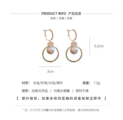 Pearl Drop Earrings For Women Fashion Trend Jewelry - Smarsty