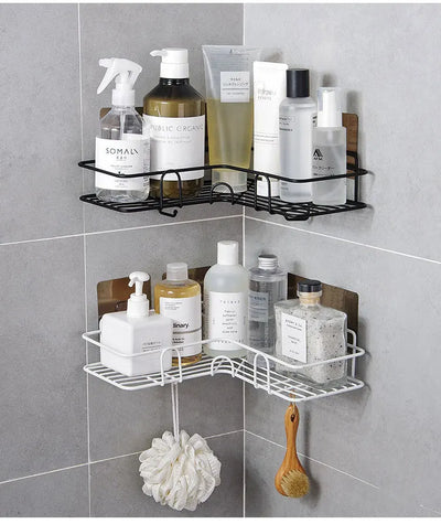 Durable Iron Triangle Corner Rack for Kitchen and Bathroom - Smarsty