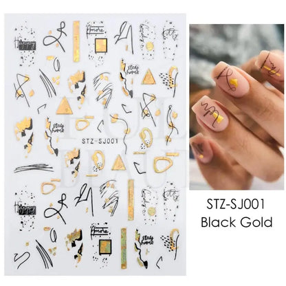 3D Holographic Geometry Nail Stickers for Stunning Decor - Smarsty