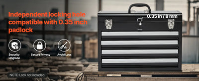 SucceBuy 20.5in Metal Tool Box Portable 4-Drawers Tool Chest with Drawers Locking Multi-Function Tool Organizer for Workshop - Smarsty