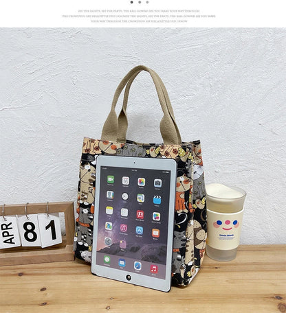 Chic Cat Pattern Top Handle Bag For Women Everyday Use - Smarsty