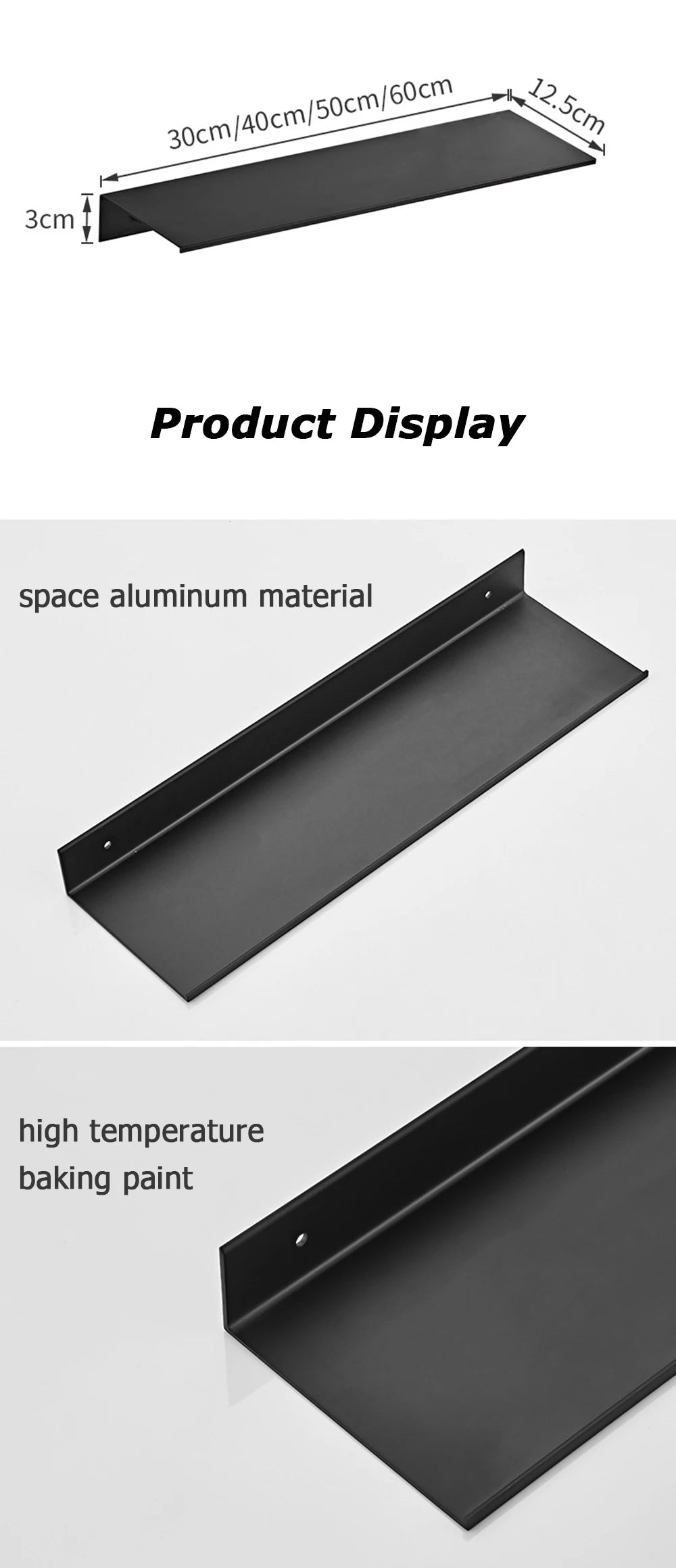 Aluminum Floating Bathroom Shelf for Organized Storage - Smarsty