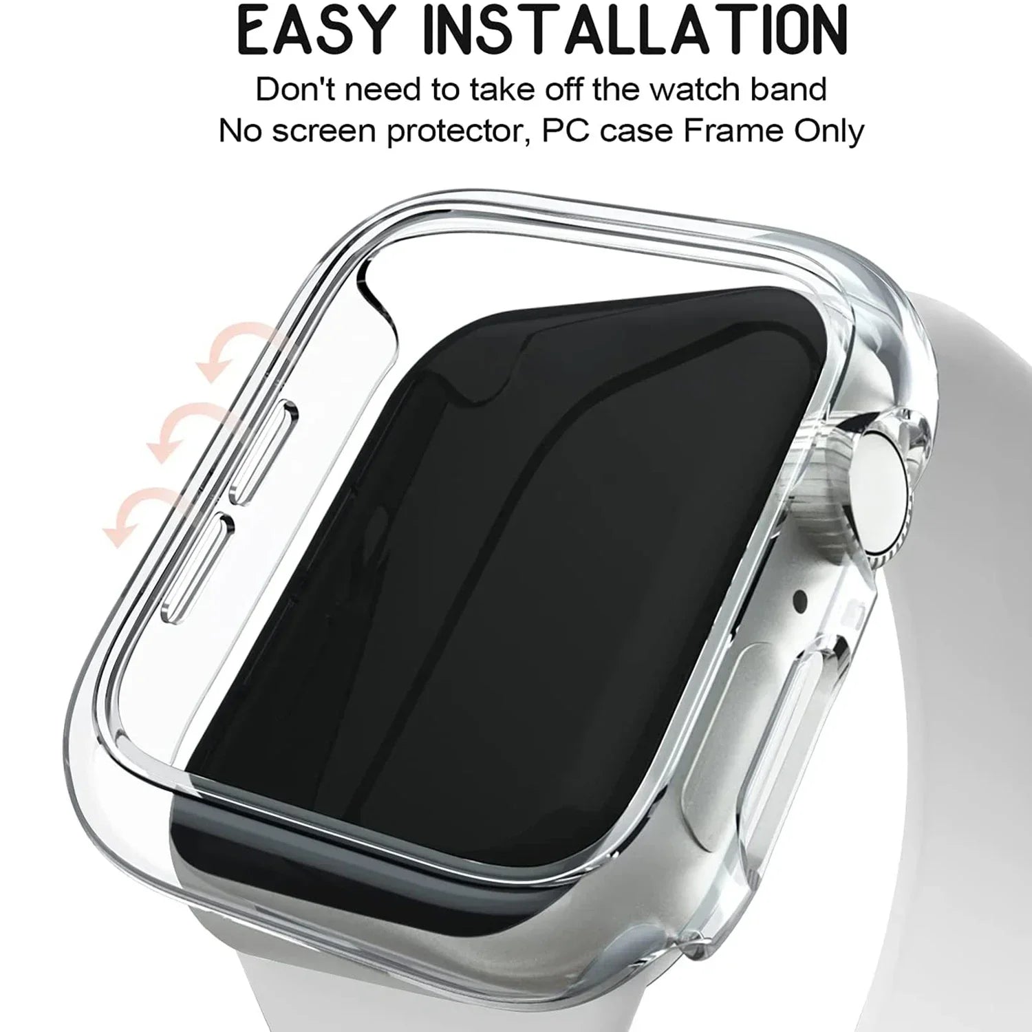 Cover for Apple Watch Case 45mm 41mm 44mm 40mm 42mm 38mm 46 49 mm Accessories PC Protector bumper iWatch Series 8 7 SE 6 5 4 3 9 - Smarsty