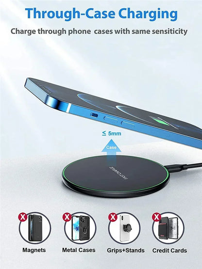 300W Wireless Charger For iPhone 16 15 14 13 Pro Max Induction Fast Charging Pad Dock Station For Samsung S23 S22 Xiaomi Huawei