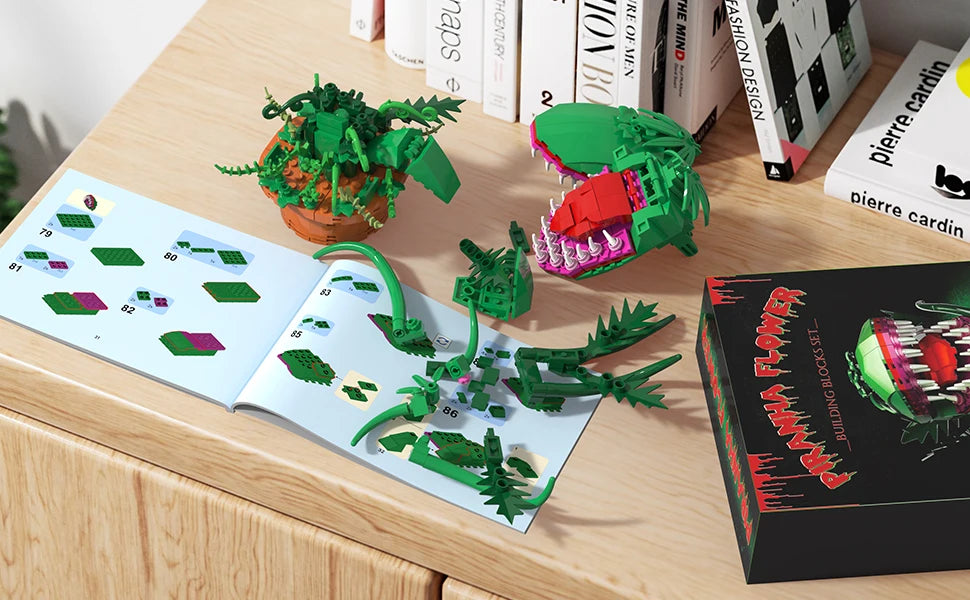 Audrey 2 Piranha Plant Bricks Compatible with Lego, Little Shop of Horrors Flowers Building Blocks, Gift for Halloween Christmas - Smarsty
