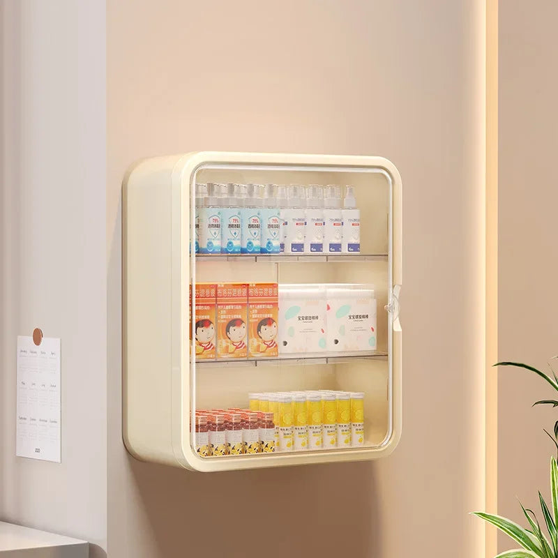 Wall hanging no punching family installation standing medical cabinet drug toy storage rack multi-layer storage box by Smarsty